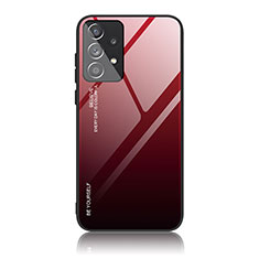 Custodia Silicone Specchio Laterale Sfumato Arcobaleno Cover JD1 per Samsung Galaxy A33 5G Rosso
