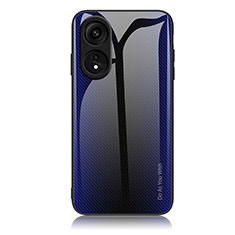 Custodia Silicone Specchio Laterale Sfumato Arcobaleno Cover JM1 per Huawei Honor X5 Plus Blu Notte