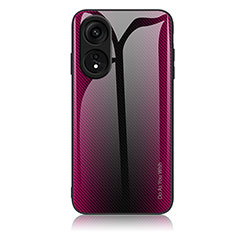 Custodia Silicone Specchio Laterale Sfumato Arcobaleno Cover JM1 per Huawei Honor X5 Plus Rosa Caldo