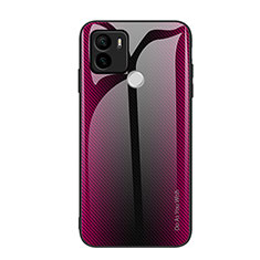 Custodia Silicone Specchio Laterale Sfumato Arcobaleno Cover JM1 per Xiaomi Redmi A1 Plus Rosa Caldo