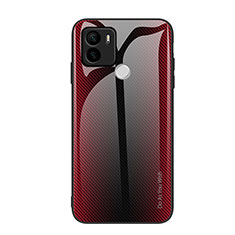 Custodia Silicone Specchio Laterale Sfumato Arcobaleno Cover JM1 per Xiaomi Redmi A1 Plus Rosso