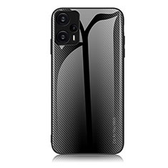 Custodia Silicone Specchio Laterale Sfumato Arcobaleno Cover JM1 per Xiaomi Redmi Note 12 Turbo 5G Nero