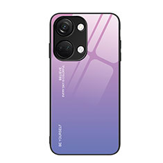 Custodia Silicone Specchio Laterale Sfumato Arcobaleno Cover JM2 per OnePlus Ace 2V 5G Lavanda