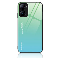 Custodia Silicone Specchio Laterale Sfumato Arcobaleno Cover JM2 per Realme V30 5G Verde