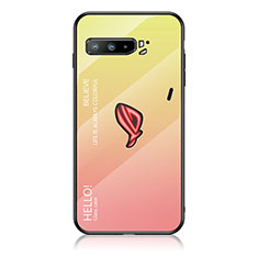 Custodia Silicone Specchio Laterale Sfumato Arcobaleno Cover LS1 per Asus ROG Phone 3 Giallo