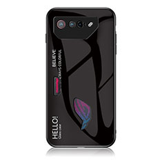 Custodia Silicone Specchio Laterale Sfumato Arcobaleno Cover LS1 per Asus ROG Phone 7 Ultimate Nero