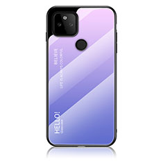 Custodia Silicone Specchio Laterale Sfumato Arcobaleno Cover LS1 per Google Pixel 5a 5G Lavanda