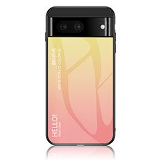 Custodia Silicone Specchio Laterale Sfumato Arcobaleno Cover LS1 per Google Pixel 7 5G Giallo