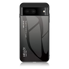 Custodia Silicone Specchio Laterale Sfumato Arcobaleno Cover LS1 per Google Pixel 7a 5G Grigio Scuro