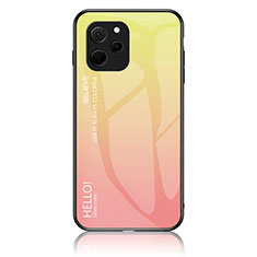 Custodia Silicone Specchio Laterale Sfumato Arcobaleno Cover LS1 per Huawei Enjoy 50z Giallo