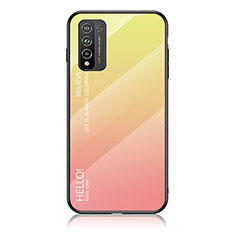 Custodia Silicone Specchio Laterale Sfumato Arcobaleno Cover LS1 per Huawei Honor 10X Lite Giallo