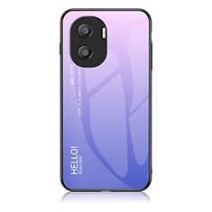 Custodia Silicone Specchio Laterale Sfumato Arcobaleno Cover LS1 per Huawei Honor X40i 5G Lavanda