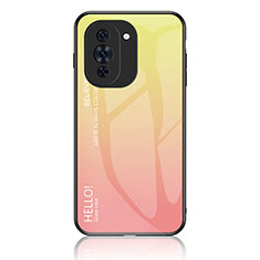 Custodia Silicone Specchio Laterale Sfumato Arcobaleno Cover LS1 per Huawei Nova 10 Giallo