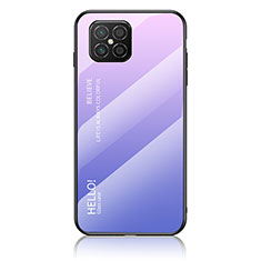 Custodia Silicone Specchio Laterale Sfumato Arcobaleno Cover LS1 per Huawei Nova 8 SE 4G Lavanda