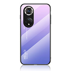 Custodia Silicone Specchio Laterale Sfumato Arcobaleno Cover LS1 per Huawei Nova 9 Lavanda