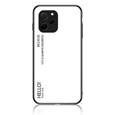 Custodia Silicone Specchio Laterale Sfumato Arcobaleno Cover LS1 per Huawei Nova Y61 Bianco