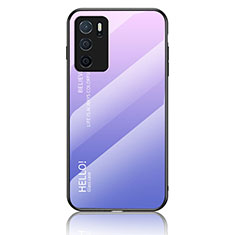 Custodia Silicone Specchio Laterale Sfumato Arcobaleno Cover LS1 per Oppo A16s Lavanda