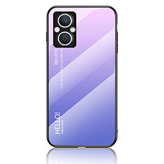 Custodia Silicone Specchio Laterale Sfumato Arcobaleno Cover LS1 per Oppo F21s Pro 5G Lavanda