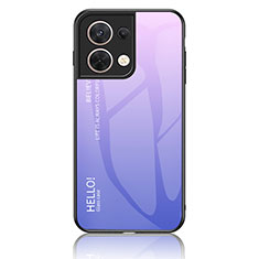 Custodia Silicone Specchio Laterale Sfumato Arcobaleno Cover LS1 per Oppo Reno9 Pro 5G Lavanda