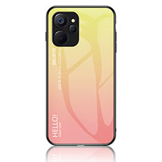 Custodia Silicone Specchio Laterale Sfumato Arcobaleno Cover LS1 per Realme 10T 5G Giallo