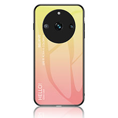 Custodia Silicone Specchio Laterale Sfumato Arcobaleno Cover LS1 per Realme 11 Pro+ Plus 5G Giallo