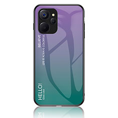 Custodia Silicone Specchio Laterale Sfumato Arcobaleno Cover LS1 per Realme 9i 5G Multicolore