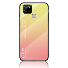 Custodia Silicone Specchio Laterale Sfumato Arcobaleno Cover LS1 per Realme Q2i 5G Giallo