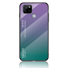 Custodia Silicone Specchio Laterale Sfumato Arcobaleno Cover LS1 per Realme Q2i 5G Multicolore