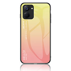 Custodia Silicone Specchio Laterale Sfumato Arcobaleno Cover LS1 per Realme Q5x 5G Giallo