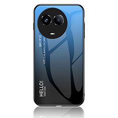 Custodia Silicone Specchio Laterale Sfumato Arcobaleno Cover LS1 per Realme V50 5G Blu