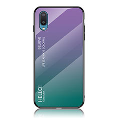 Custodia Silicone Specchio Laterale Sfumato Arcobaleno Cover LS1 per Samsung Galaxy A02 Multicolore