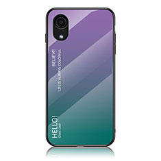 Custodia Silicone Specchio Laterale Sfumato Arcobaleno Cover LS1 per Samsung Galaxy A03 Core Multicolore
