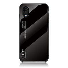 Custodia Silicone Specchio Laterale Sfumato Arcobaleno Cover LS1 per Samsung Galaxy A03 Core Nero