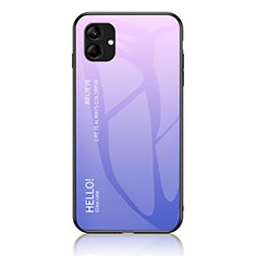 Custodia Silicone Specchio Laterale Sfumato Arcobaleno Cover LS1 per Samsung Galaxy A04 4G Lavanda