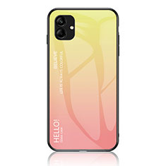 Custodia Silicone Specchio Laterale Sfumato Arcobaleno Cover LS1 per Samsung Galaxy A05 Giallo