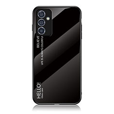 Custodia Silicone Specchio Laterale Sfumato Arcobaleno Cover LS1 per Samsung Galaxy A15 4G Nero