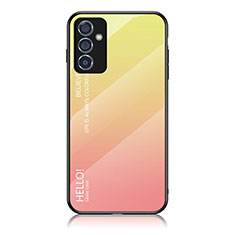 Custodia Silicone Specchio Laterale Sfumato Arcobaleno Cover LS1 per Samsung Galaxy A15 LTE Giallo