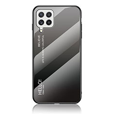 Custodia Silicone Specchio Laterale Sfumato Arcobaleno Cover LS1 per Samsung Galaxy A22 4G Grigio Scuro
