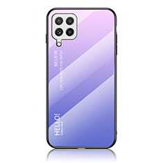 Custodia Silicone Specchio Laterale Sfumato Arcobaleno Cover LS1 per Samsung Galaxy A22 4G Lavanda