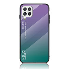 Custodia Silicone Specchio Laterale Sfumato Arcobaleno Cover LS1 per Samsung Galaxy A22 4G Multicolore