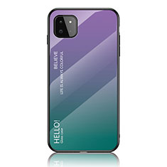 Custodia Silicone Specchio Laterale Sfumato Arcobaleno Cover LS1 per Samsung Galaxy A22s 5G Multicolore