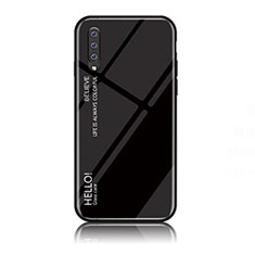 Custodia Silicone Specchio Laterale Sfumato Arcobaleno Cover LS1 per Samsung Galaxy A70S Nero