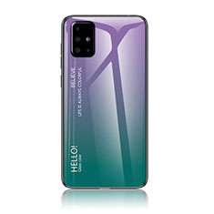Custodia Silicone Specchio Laterale Sfumato Arcobaleno Cover LS1 per Samsung Galaxy A71 4G A715 Multicolore