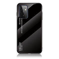 Custodia Silicone Specchio Laterale Sfumato Arcobaleno Cover LS1 per Samsung Galaxy A72 4G Nero