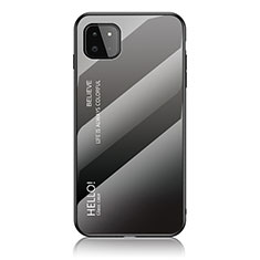 Custodia Silicone Specchio Laterale Sfumato Arcobaleno Cover LS1 per Samsung Galaxy F42 5G Grigio Scuro