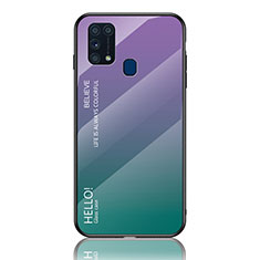 Custodia Silicone Specchio Laterale Sfumato Arcobaleno Cover LS1 per Samsung Galaxy M31 Prime Edition Multicolore