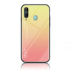 Custodia Silicone Specchio Laterale Sfumato Arcobaleno Cover LS1 per Samsung Galaxy M40 Giallo