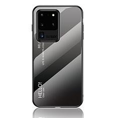 Custodia Silicone Specchio Laterale Sfumato Arcobaleno Cover LS1 per Samsung Galaxy S20 Ultra Grigio Scuro