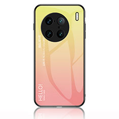 Custodia Silicone Specchio Laterale Sfumato Arcobaleno Cover LS1 per Vivo X90 Pro+ Plus 5G Giallo