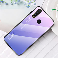 Custodia Silicone Specchio Laterale Sfumato Arcobaleno Cover LS1 per Vivo Y5s Lavanda